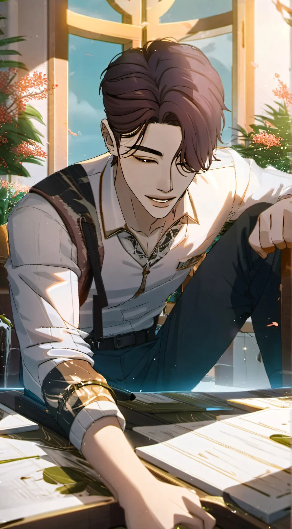 ai character: uzui tengen  background