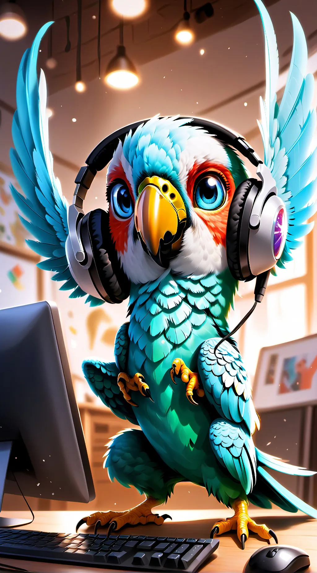 ai character: Pixel background