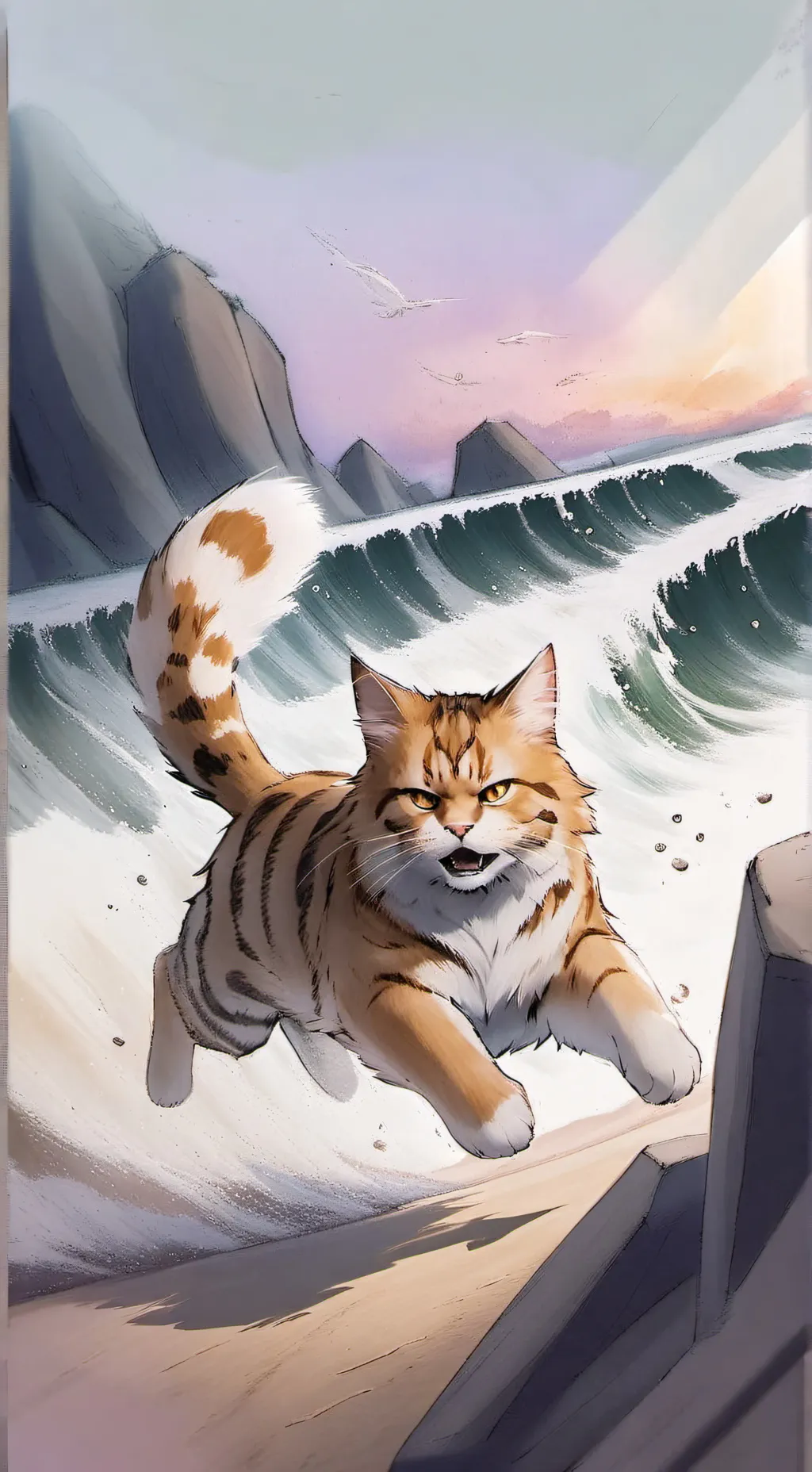 ai character: golden,cough background