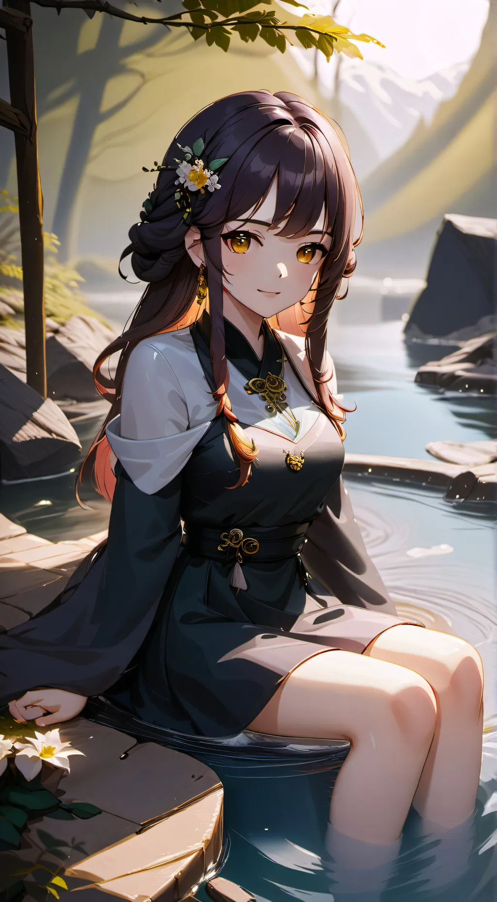 ai character: Changing spring background