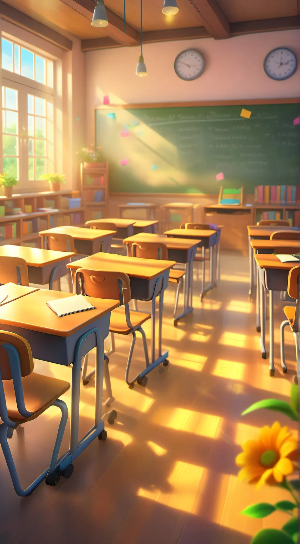 ai character: classroom  background