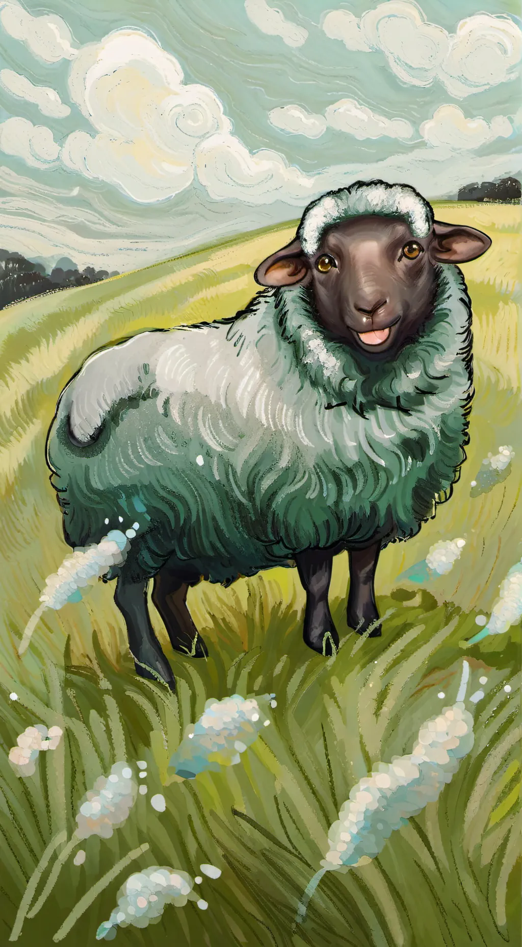 ai character: Depresso the lamb background