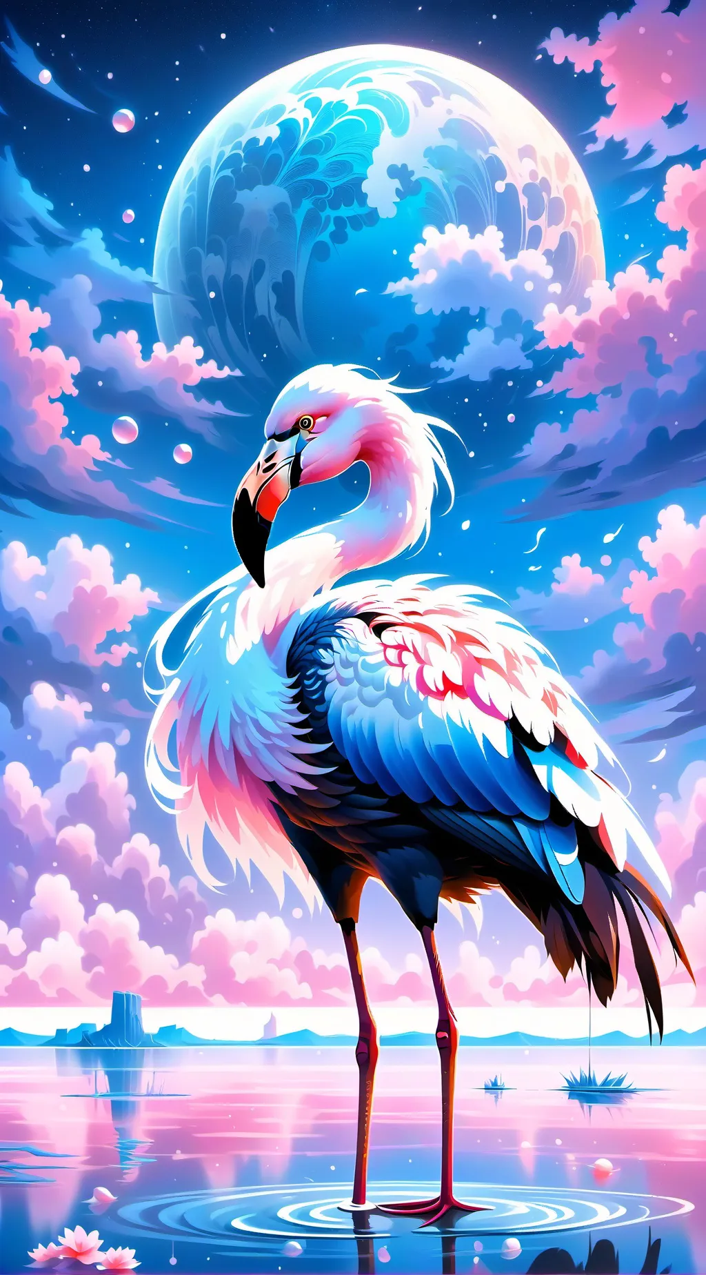 ai character: The Blind Flamingo background
