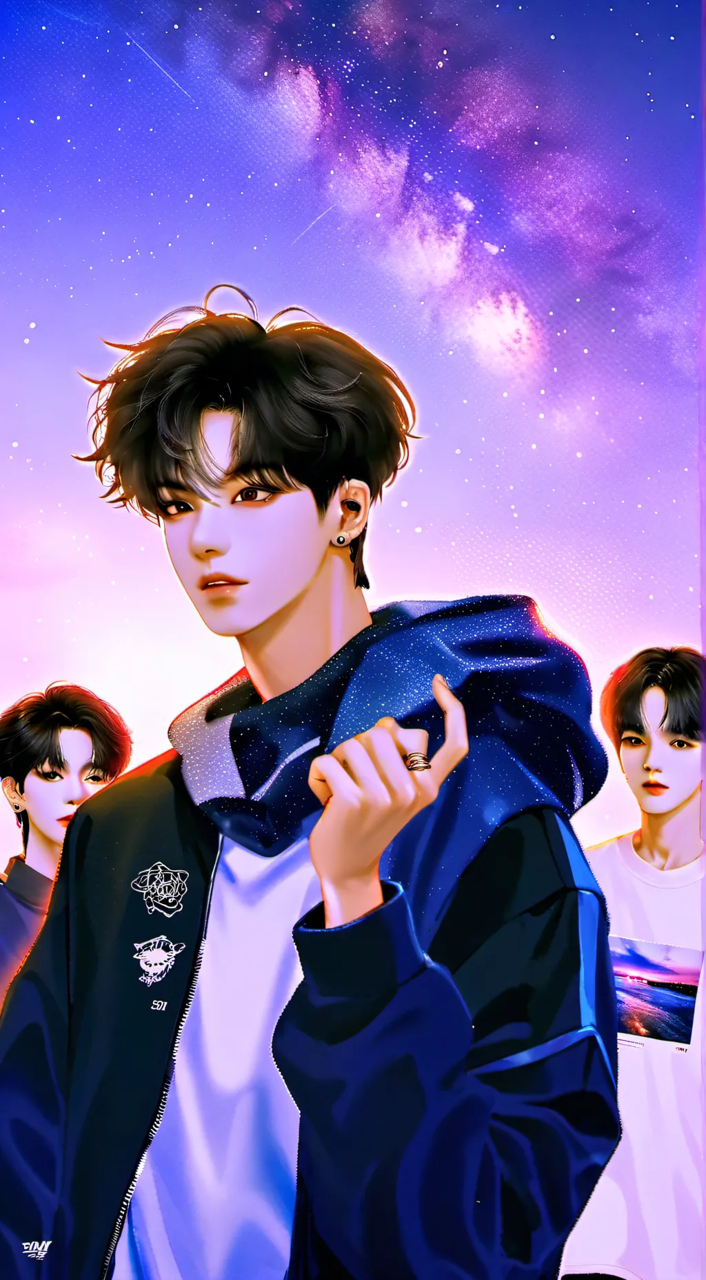 ai character: STRAY KIDS💚💙 background