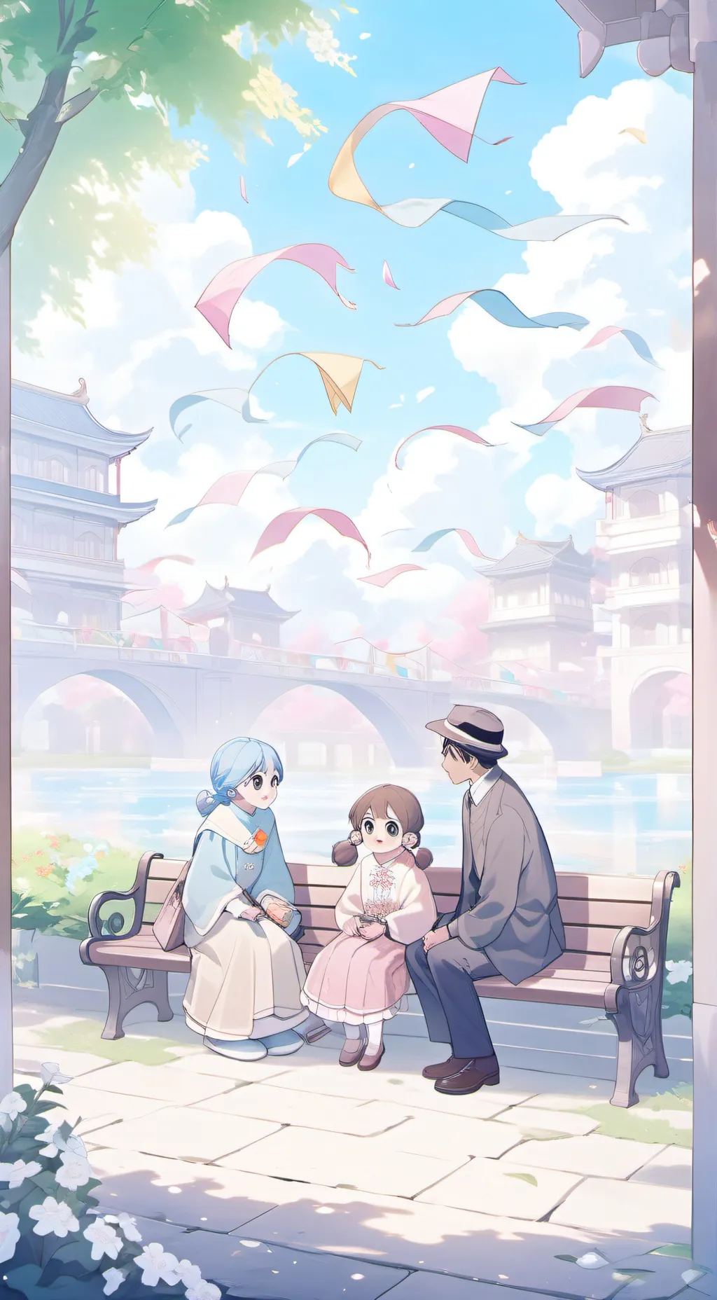 ai character: rainbow Bubblegem  background