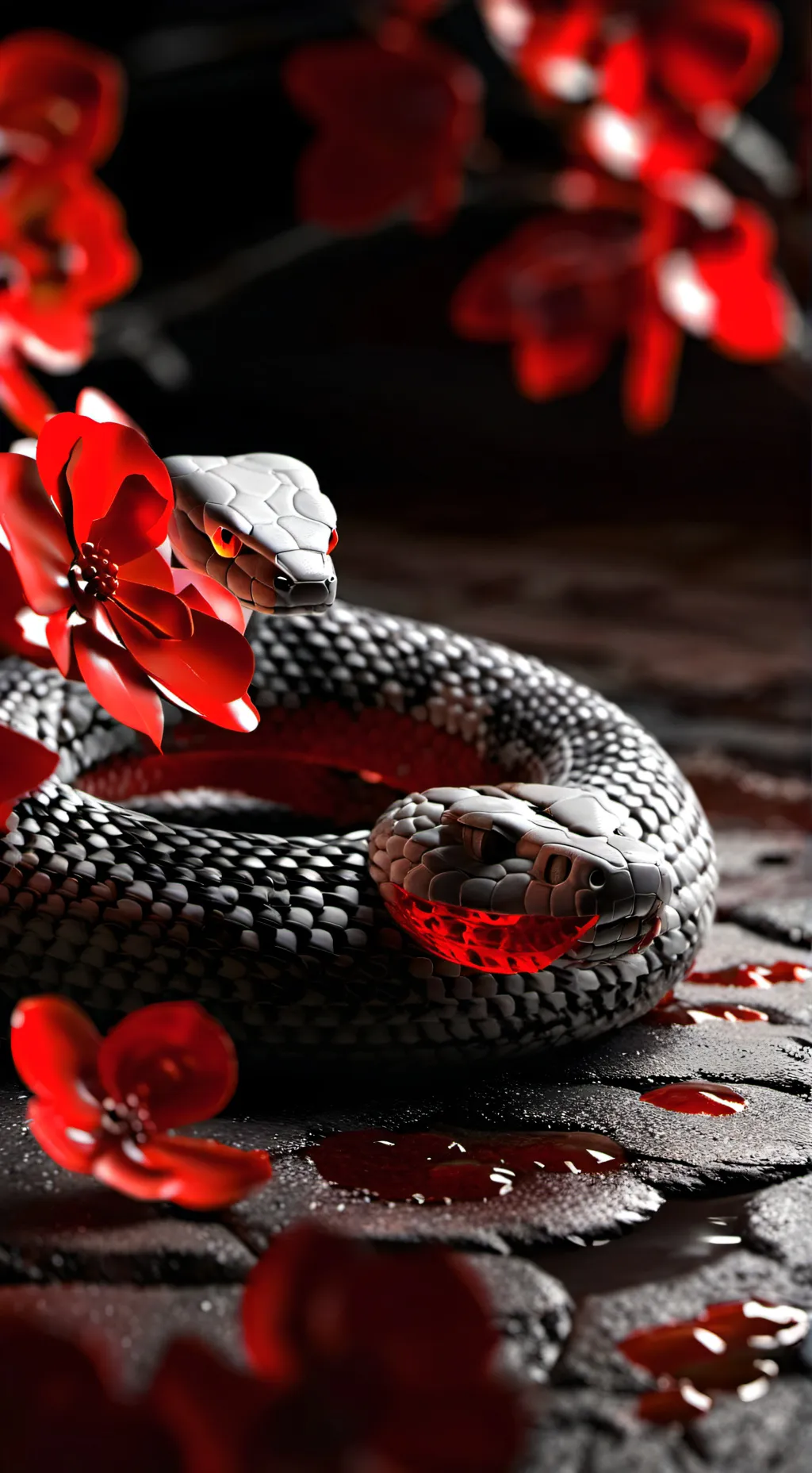 ai character: Mha VS Snake Queen background