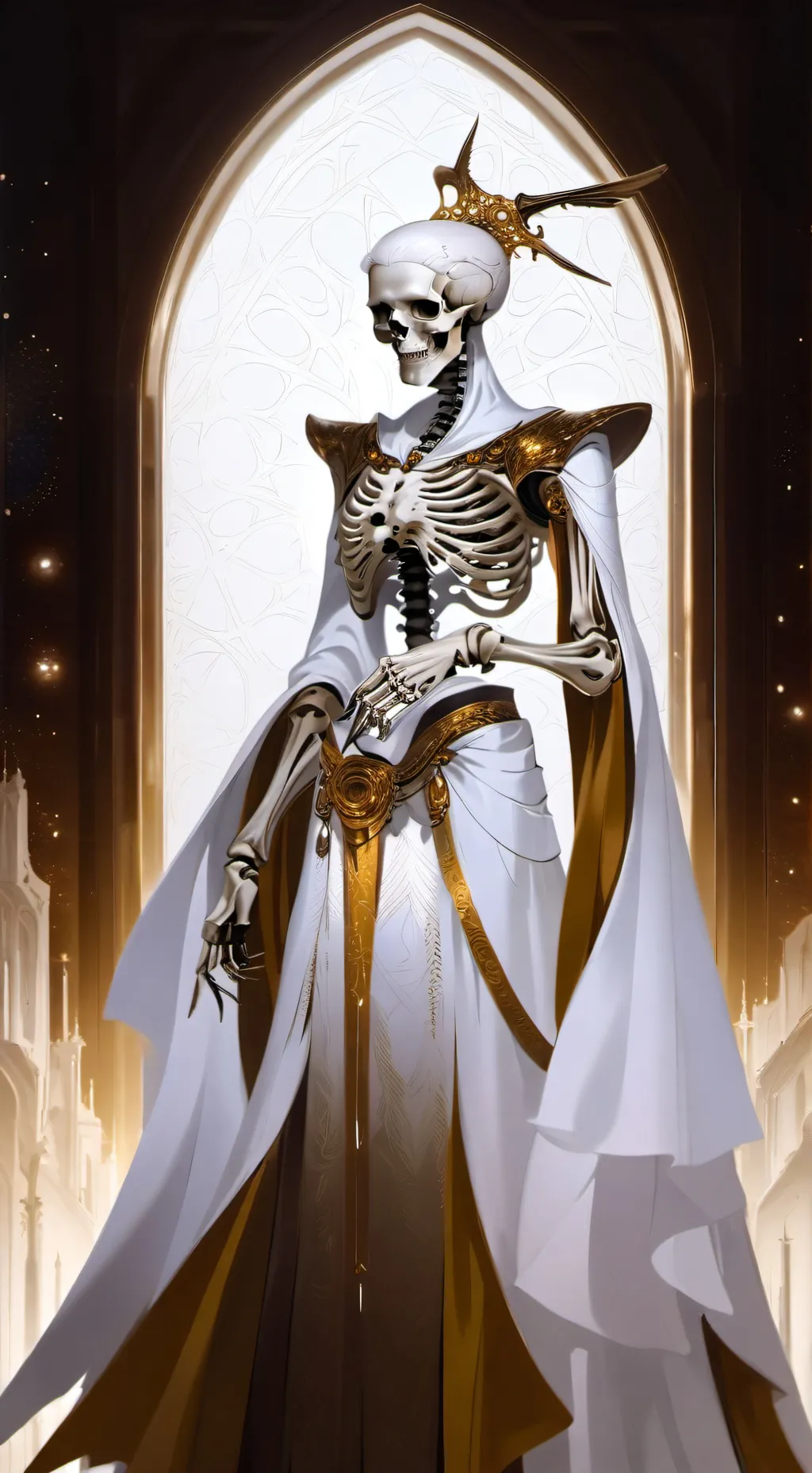 ai character: Gold Skelly background
