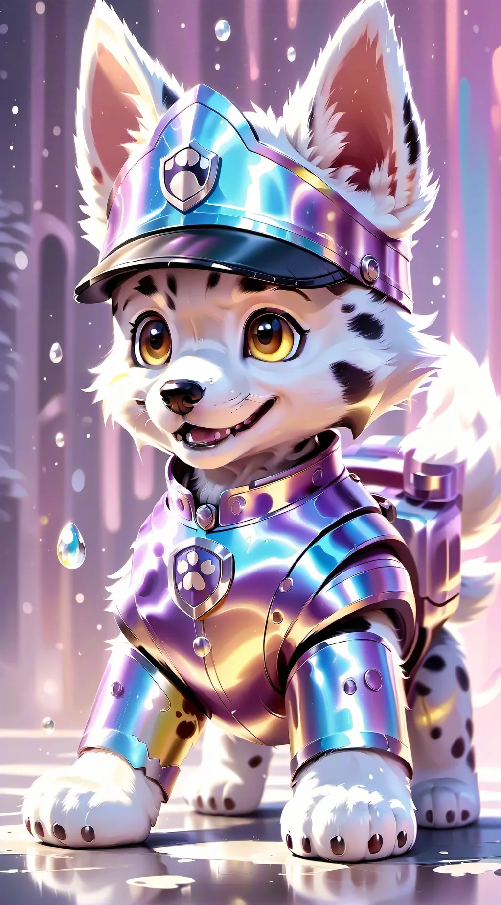 ai character: paw patrol girl at background