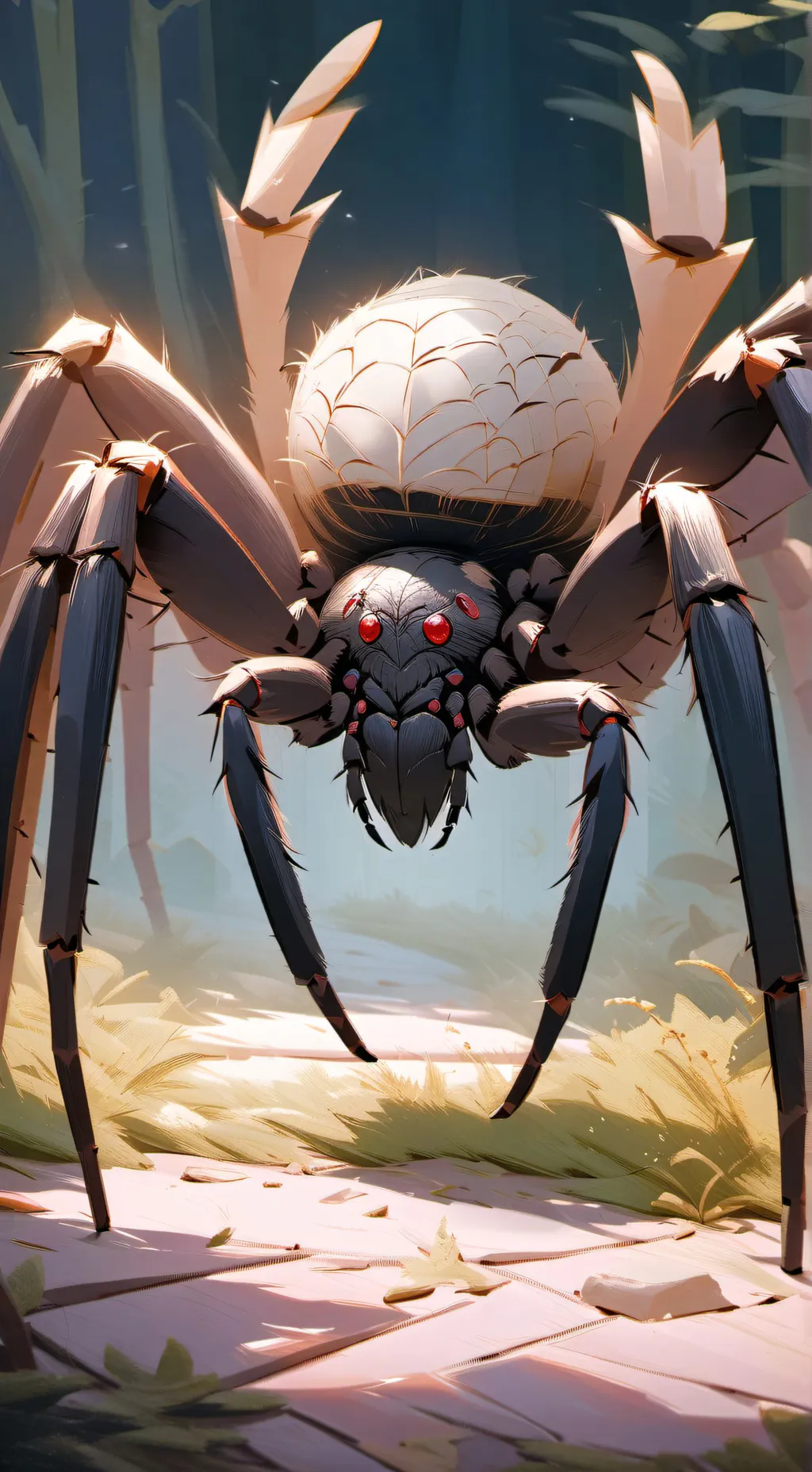 ai character: giant spider  background