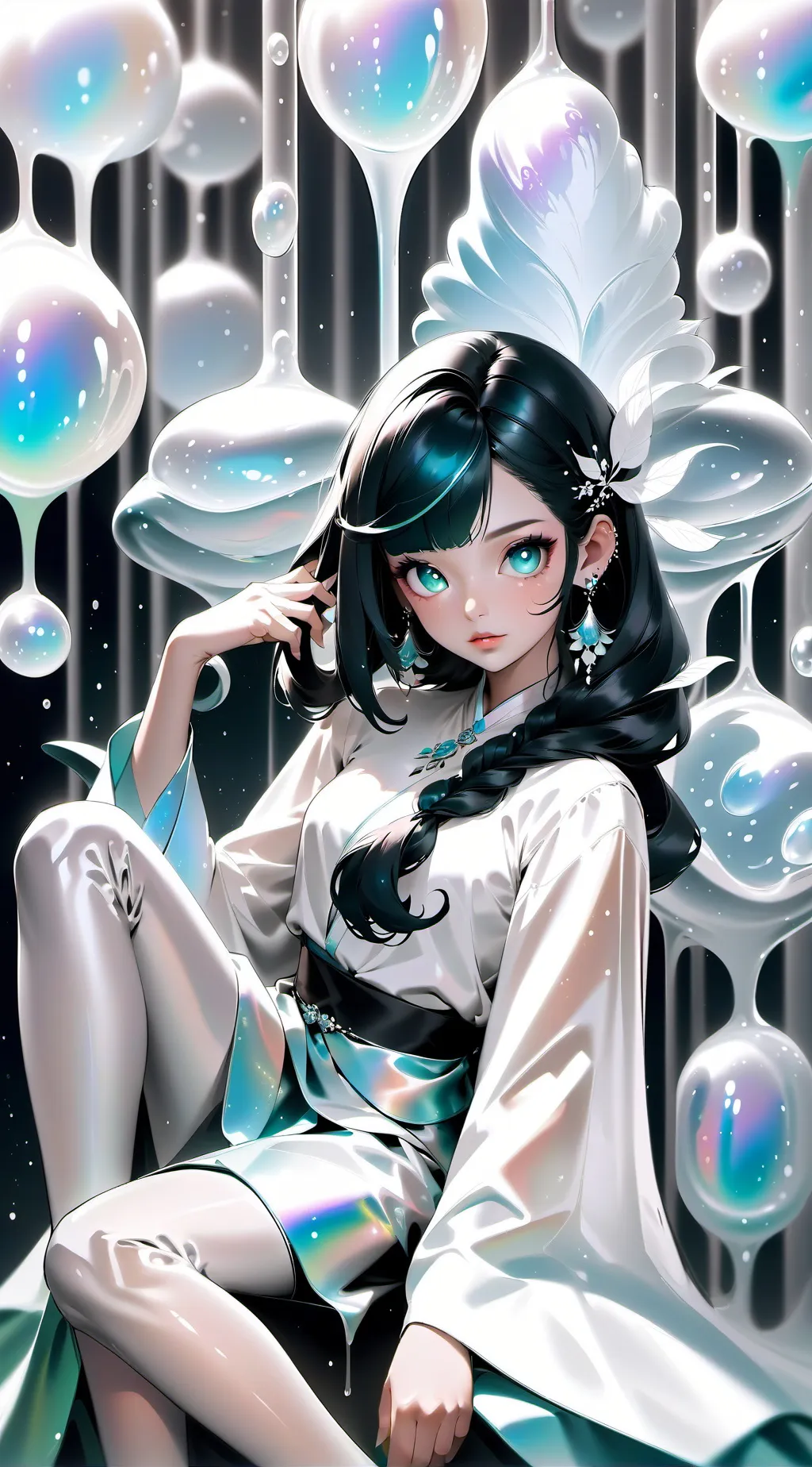 ai character: slime girl  background