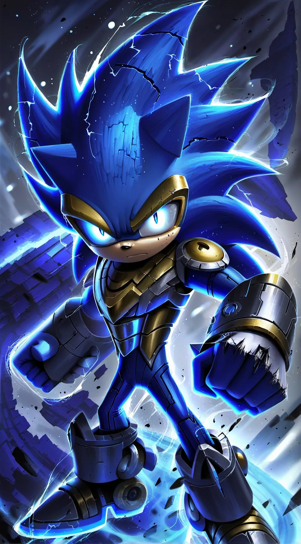 ai character: cyber Sonic  background
