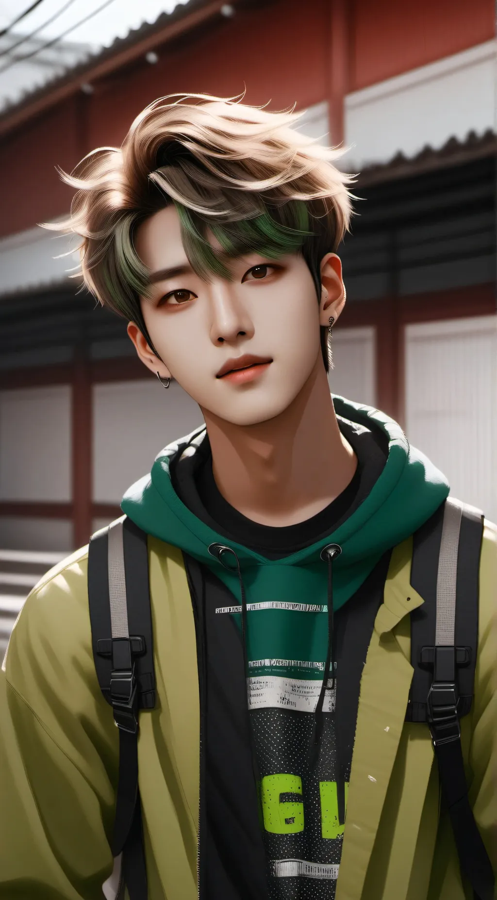ai character: Changbin 🐷🐰 background