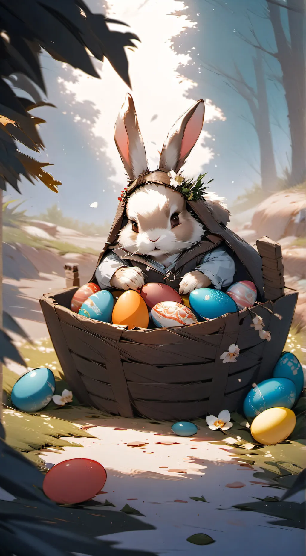 ai character: Easter bunny background