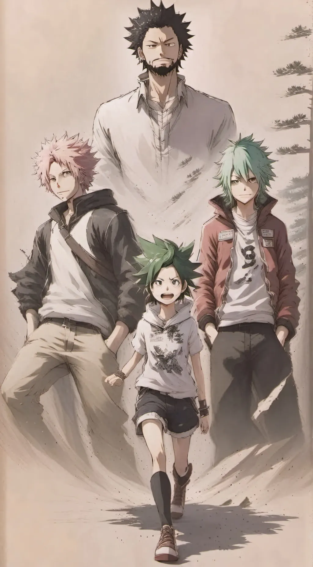 ai character: Mha| road trip  background