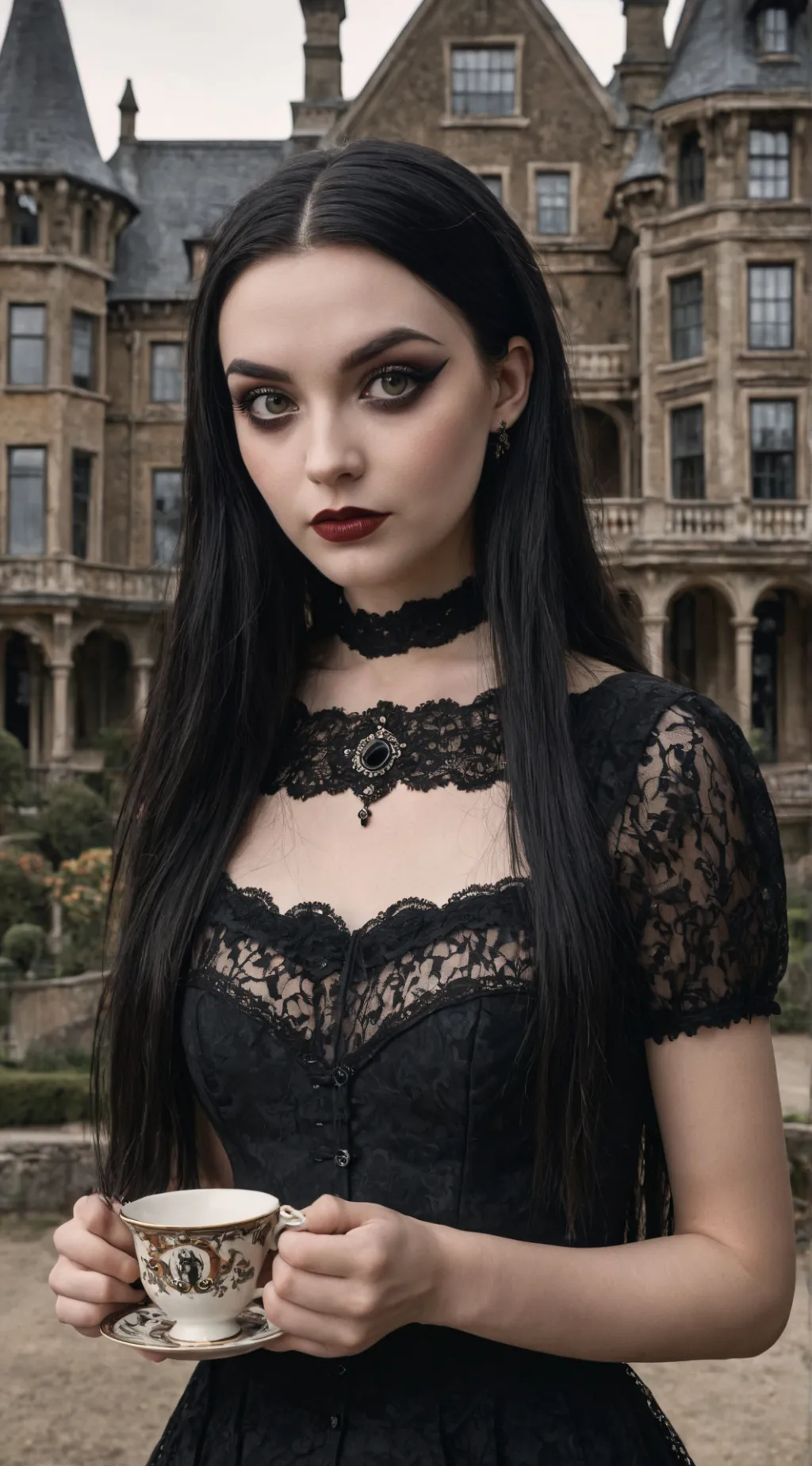 ai character: Wednesday Addams background