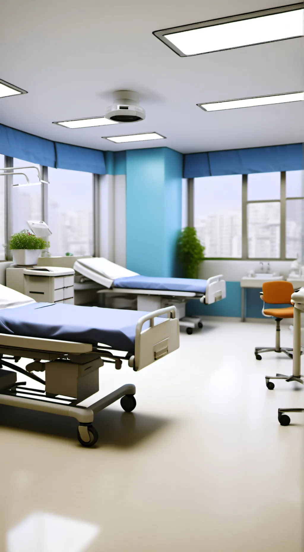 ai character: CH at hospital background