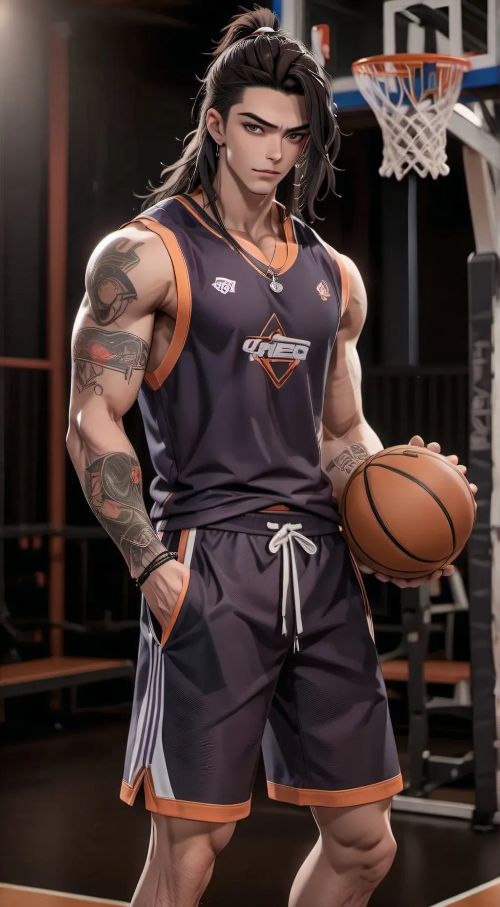 ai character: 🧢  ERICK  🏀 background