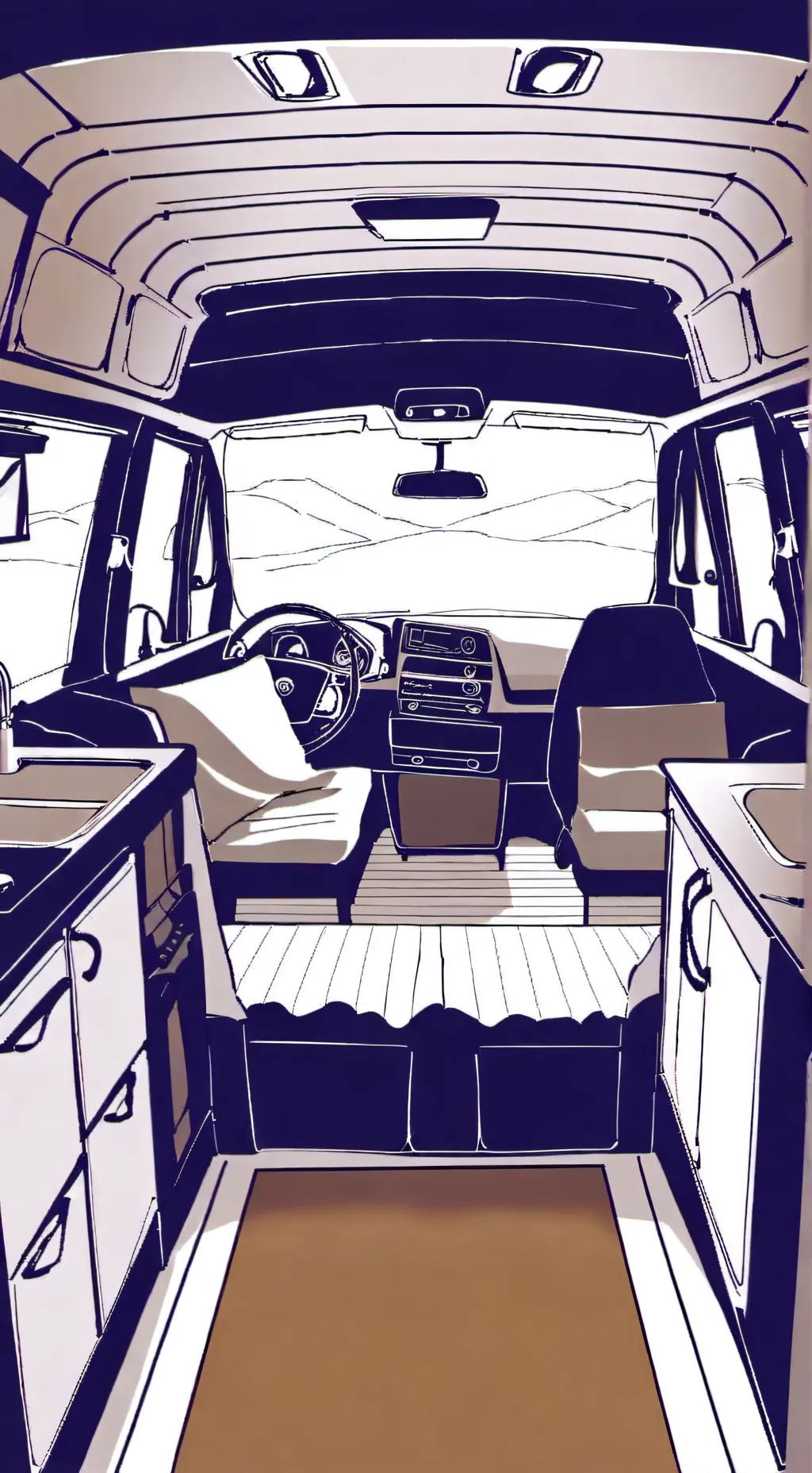 ai character: Group in a van background