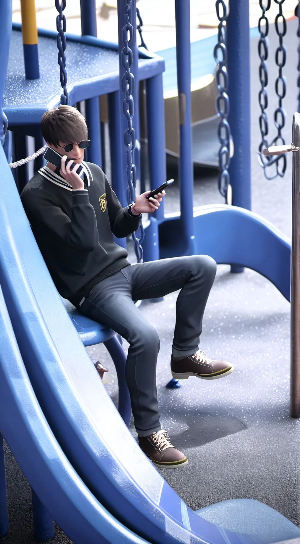 ai character: Playground phone  background