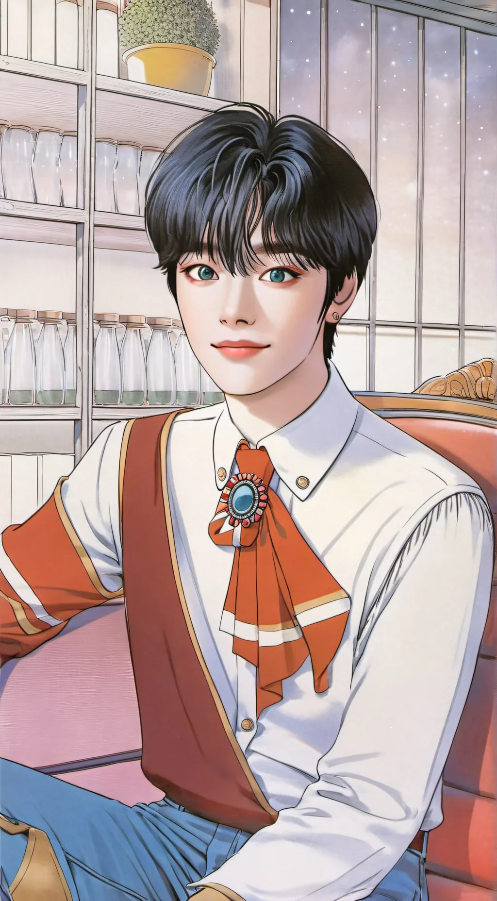 ai character: 💙I.N💙 background