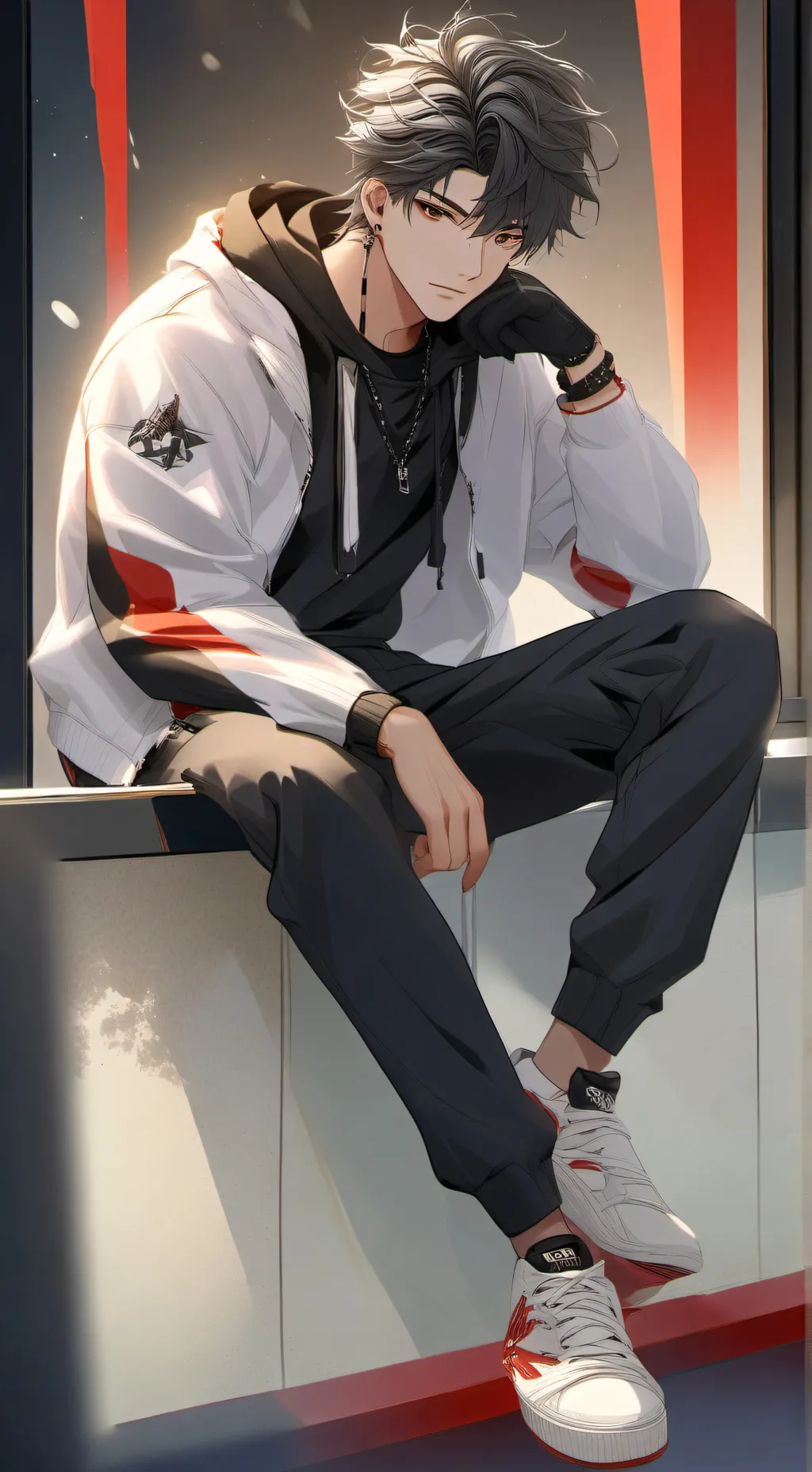 ai character: Justin David  background