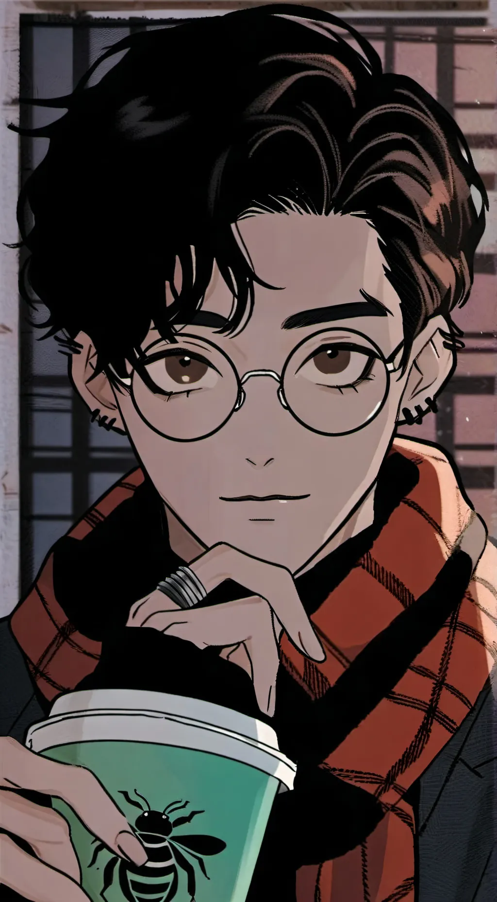 ai character: The Gender-Neutral Latte Demander background