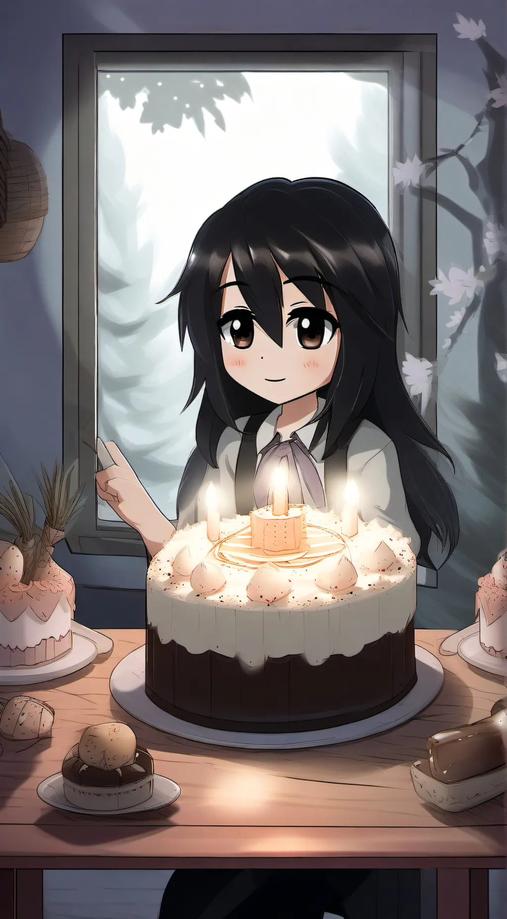 ai character: mia from lucy_glue background