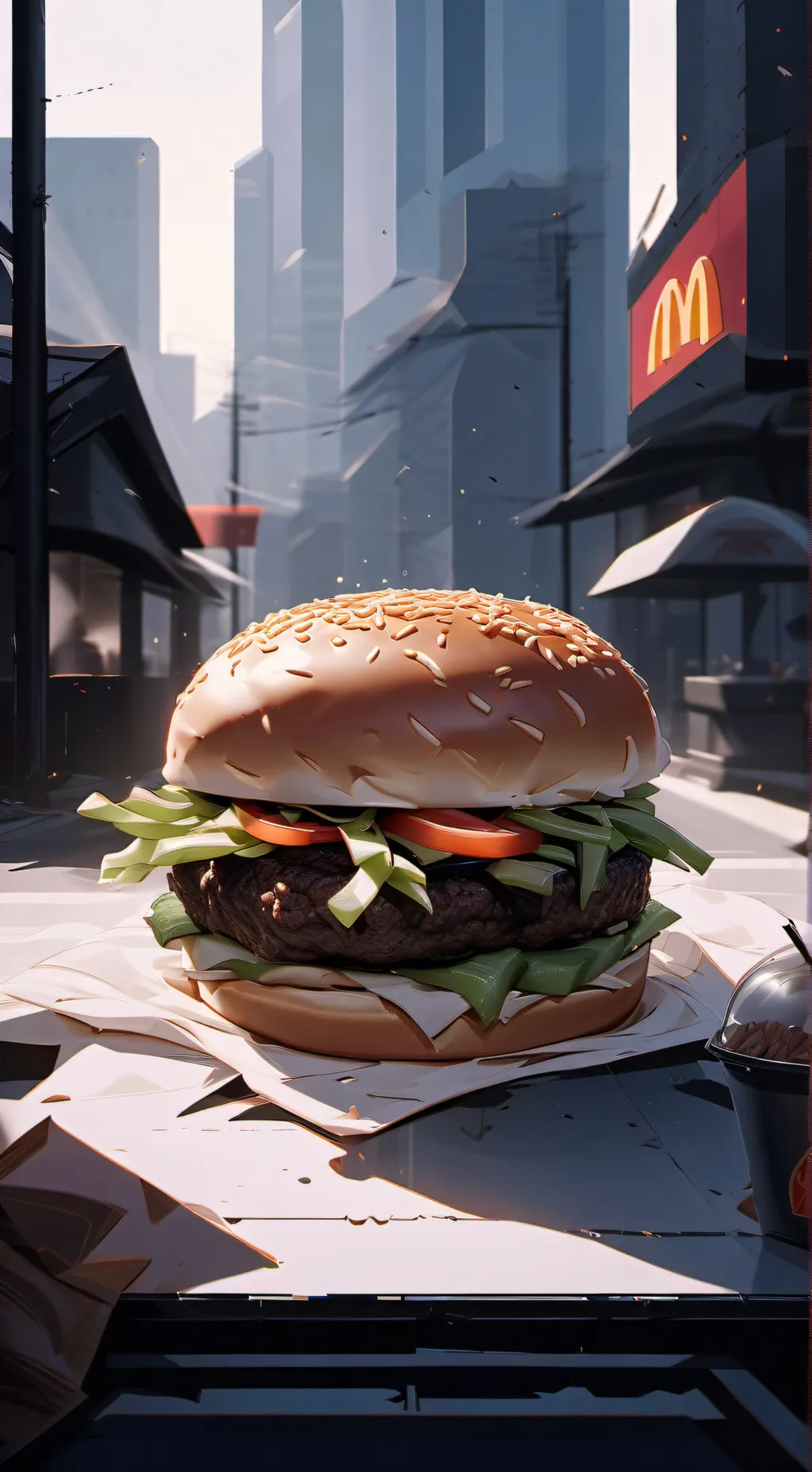 ai character: JJK MCDONALDS background