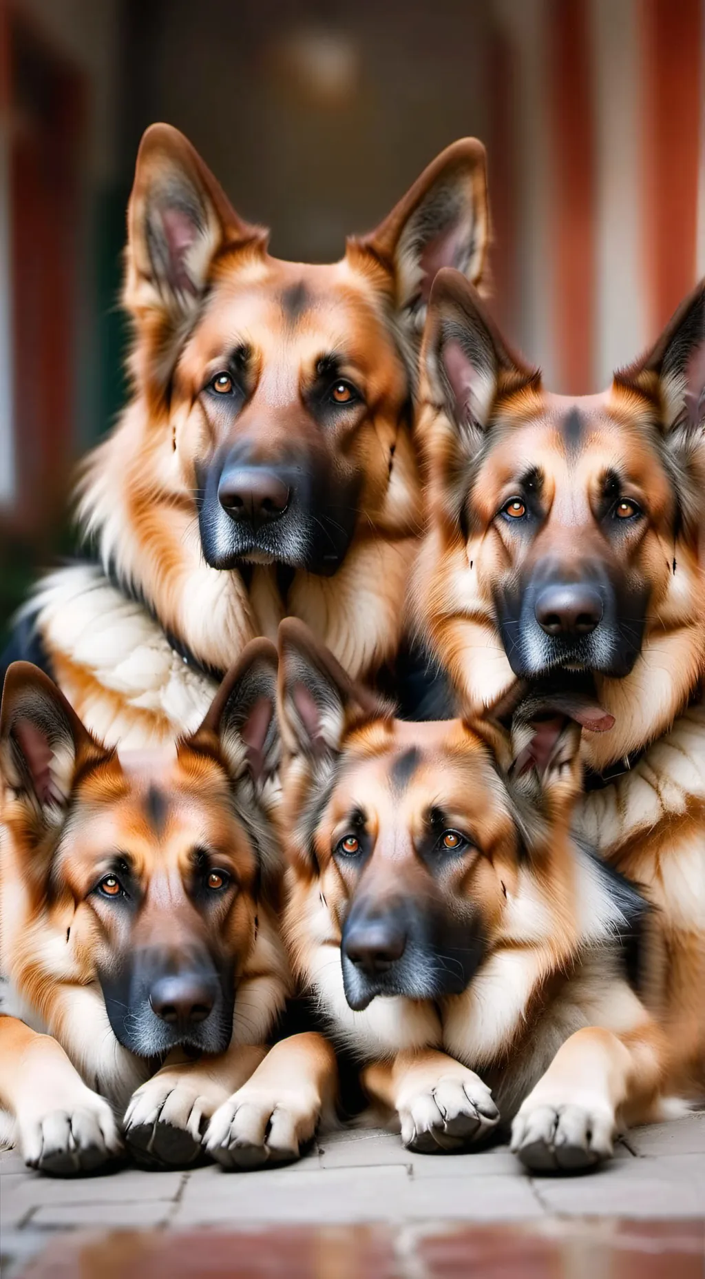 ai character: Five dogs 🐕 ❤ 💕  background