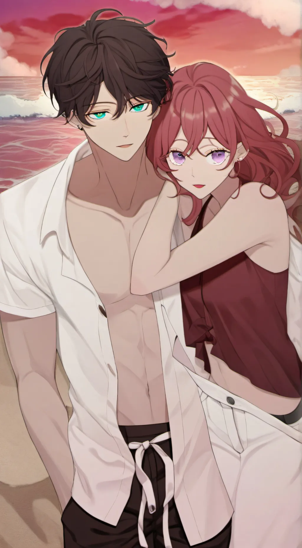 ai character: Aphmau and ein background