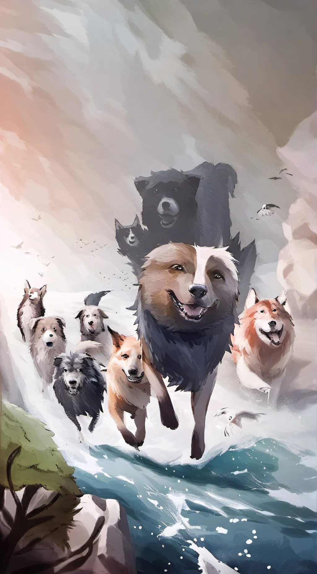 ai character: smiling critters! background