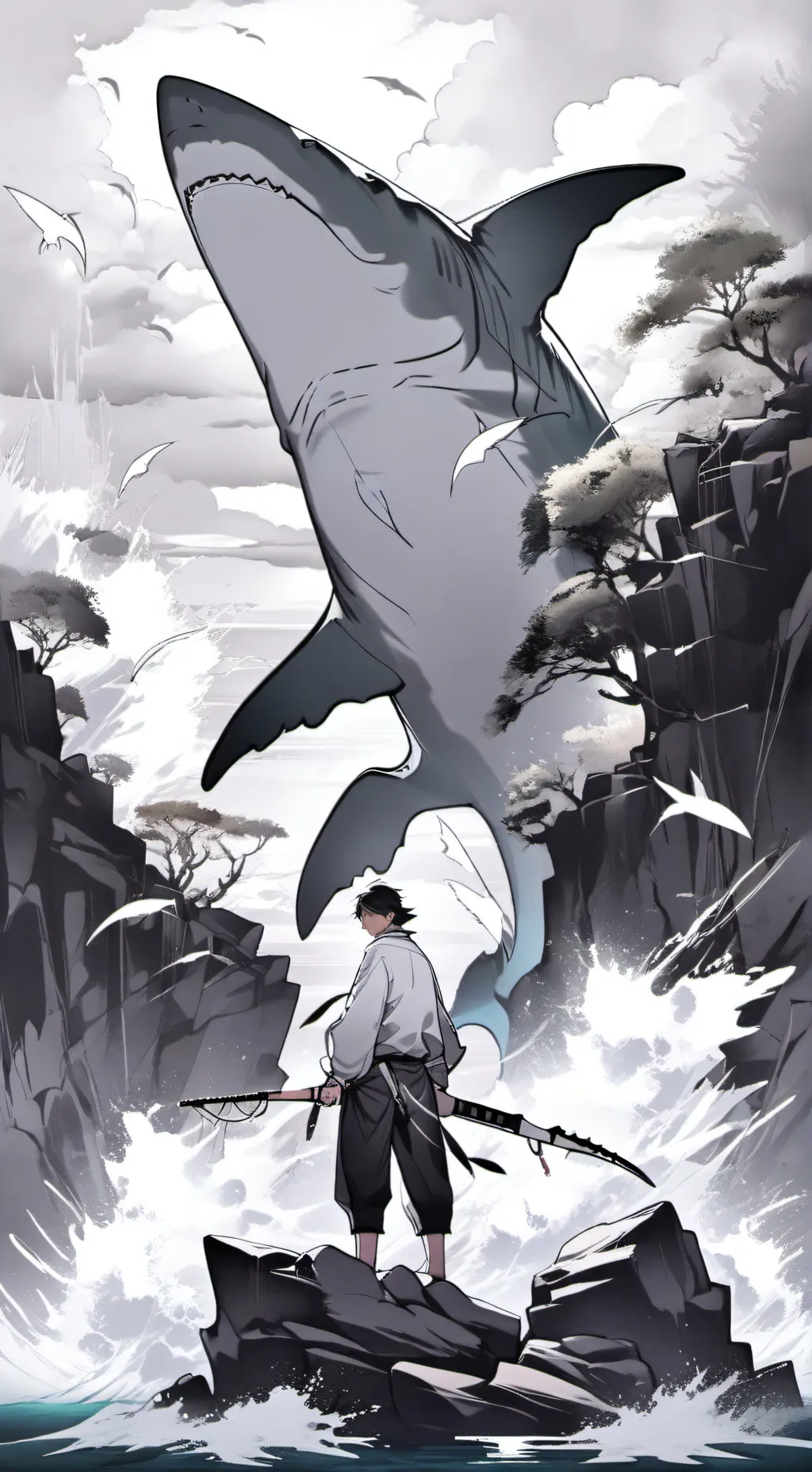 ai character: megalodon background