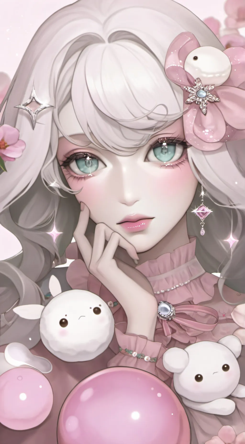 ai character: dw but Easter hunt background