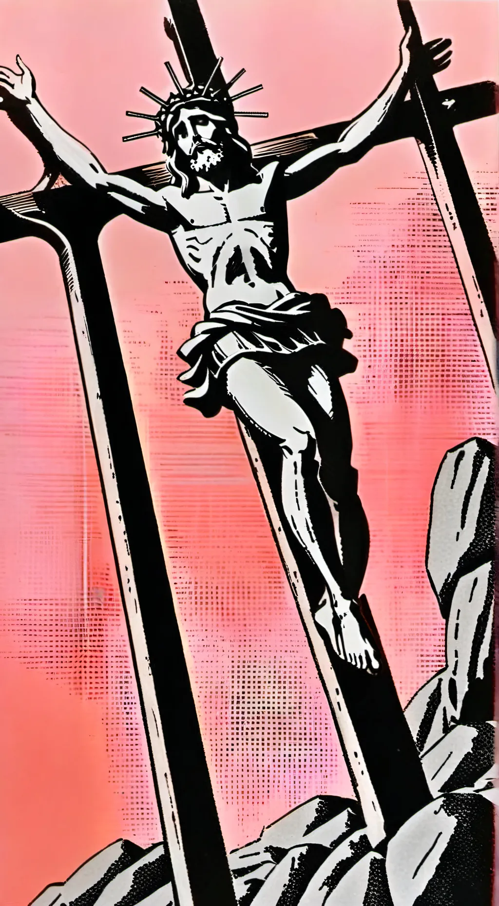 ai character: Jesús crucificado background