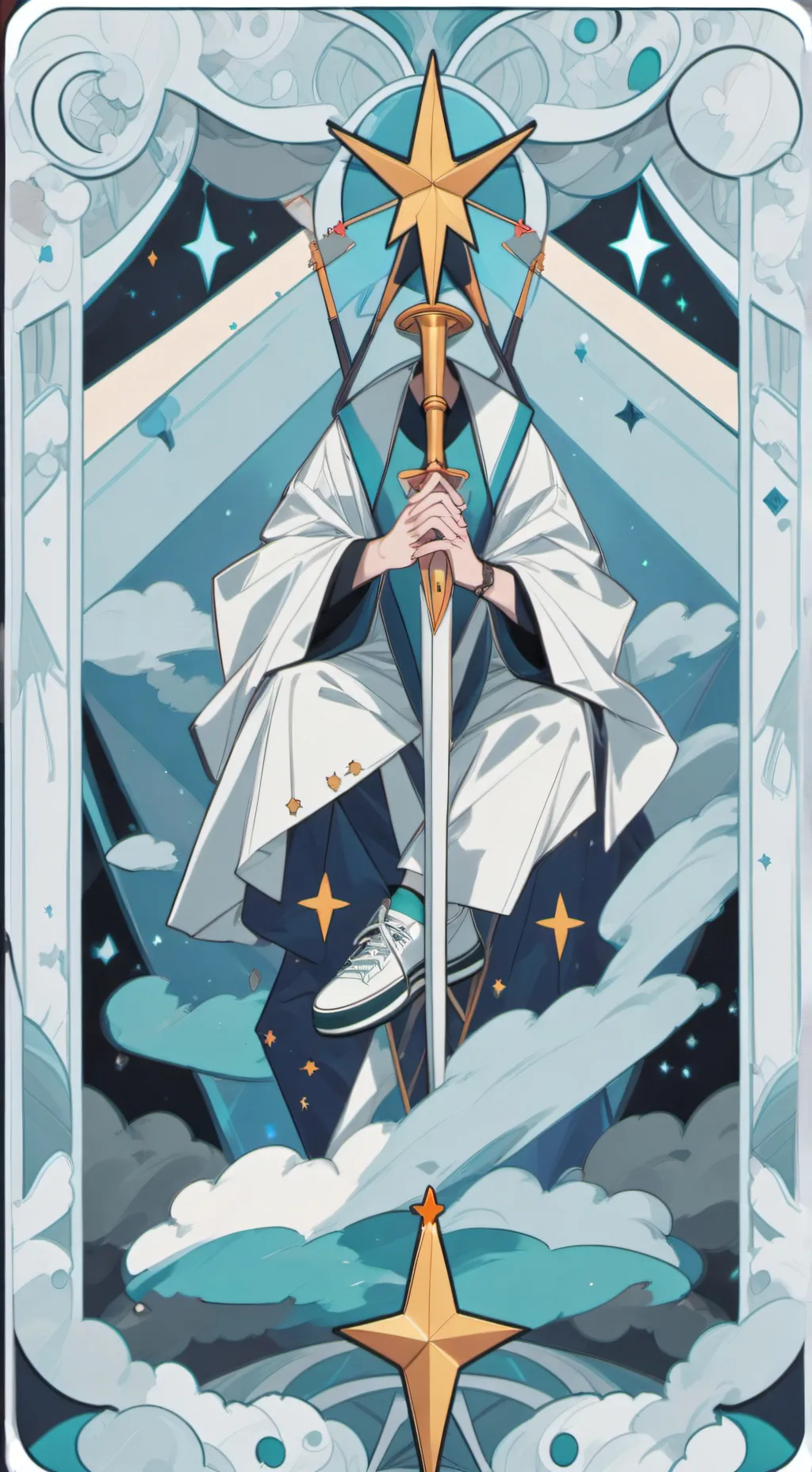 ai character: rosto de estrela background