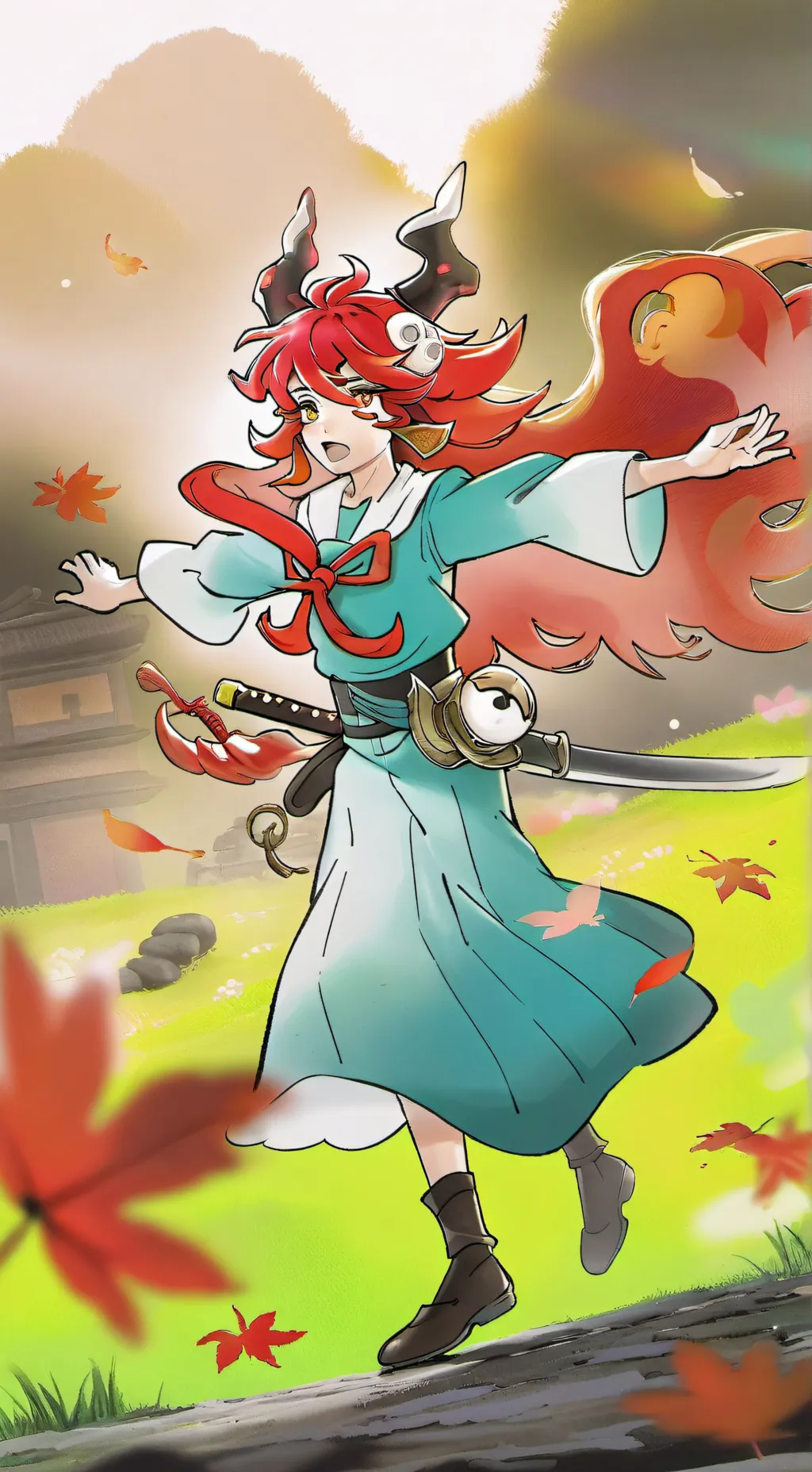 ai character: woman background