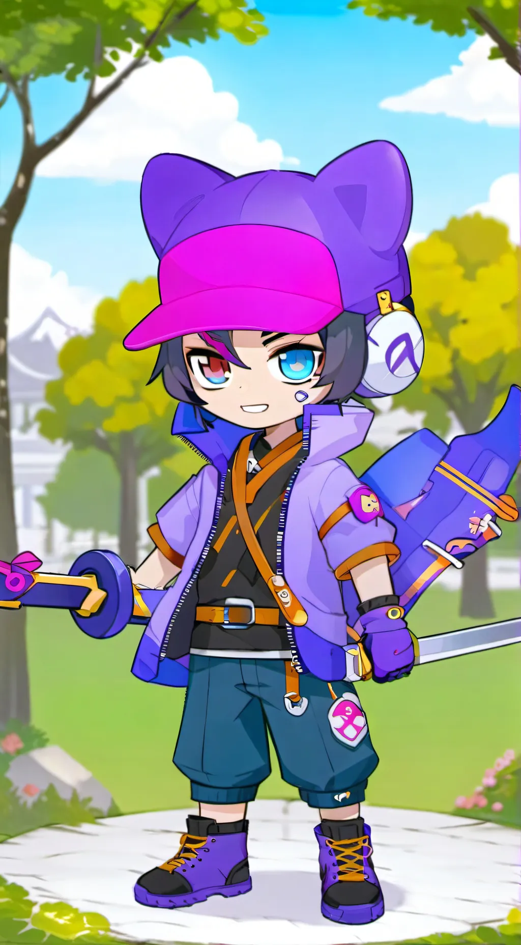 ai character: energy blade maste background