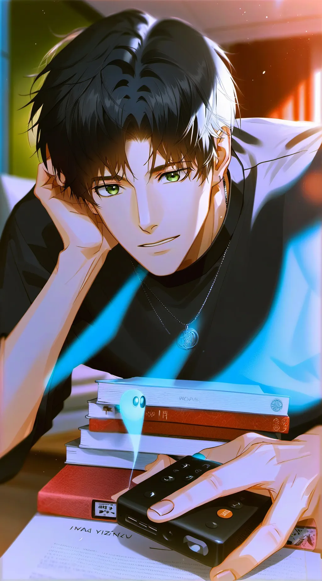 ai character: Night Owl Sweetheart background