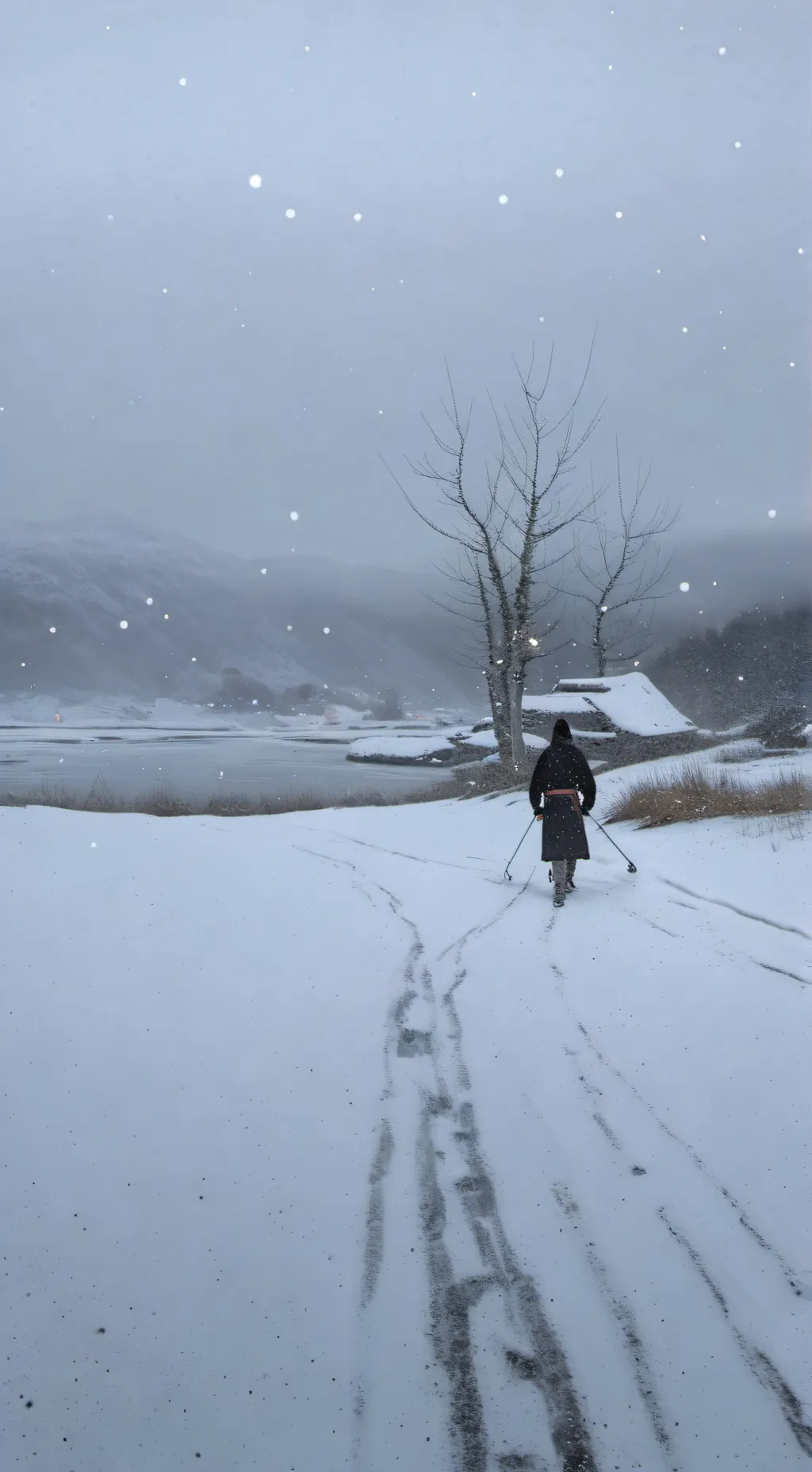 ai character: Skz snow day  background