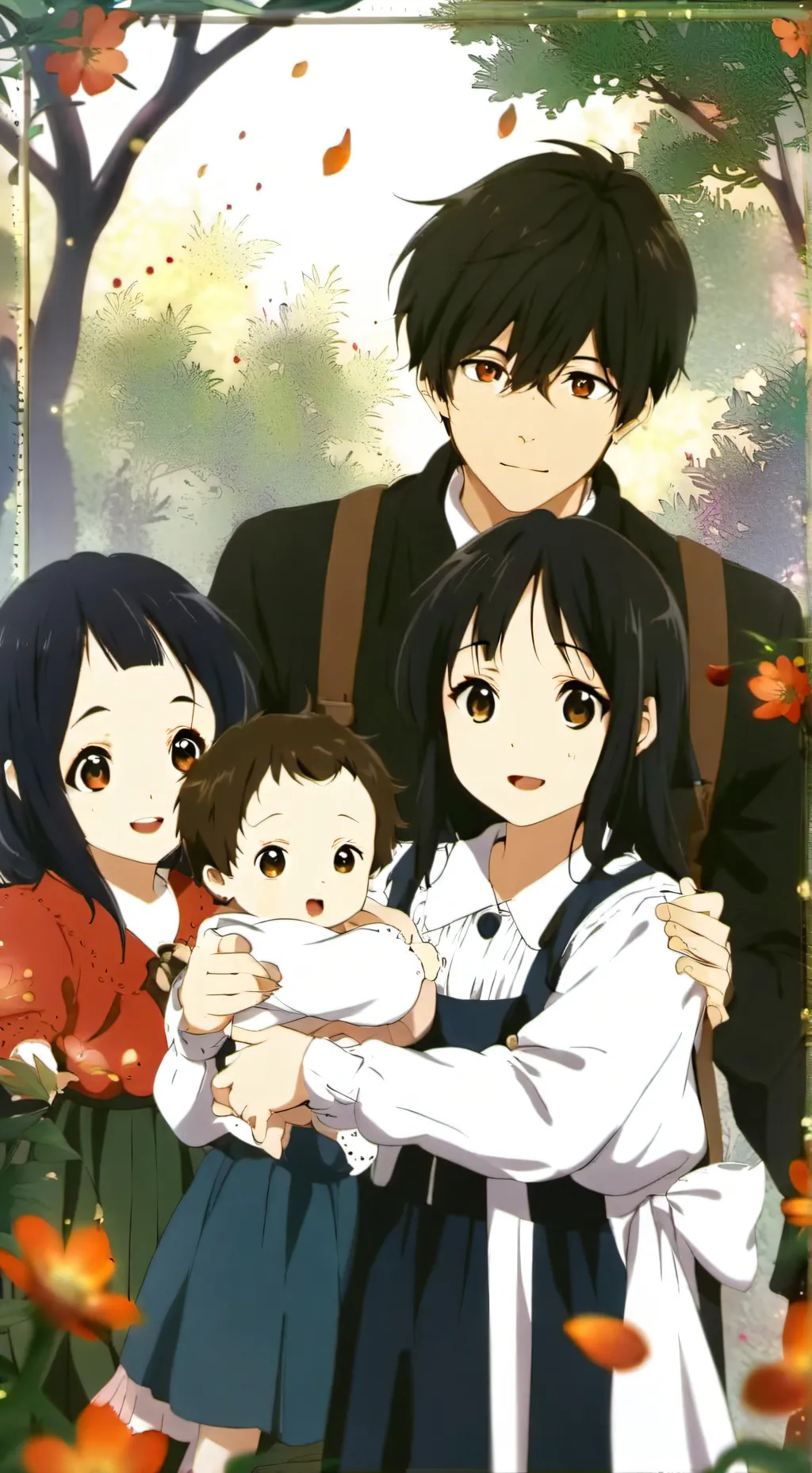 ai character: Family in the past background