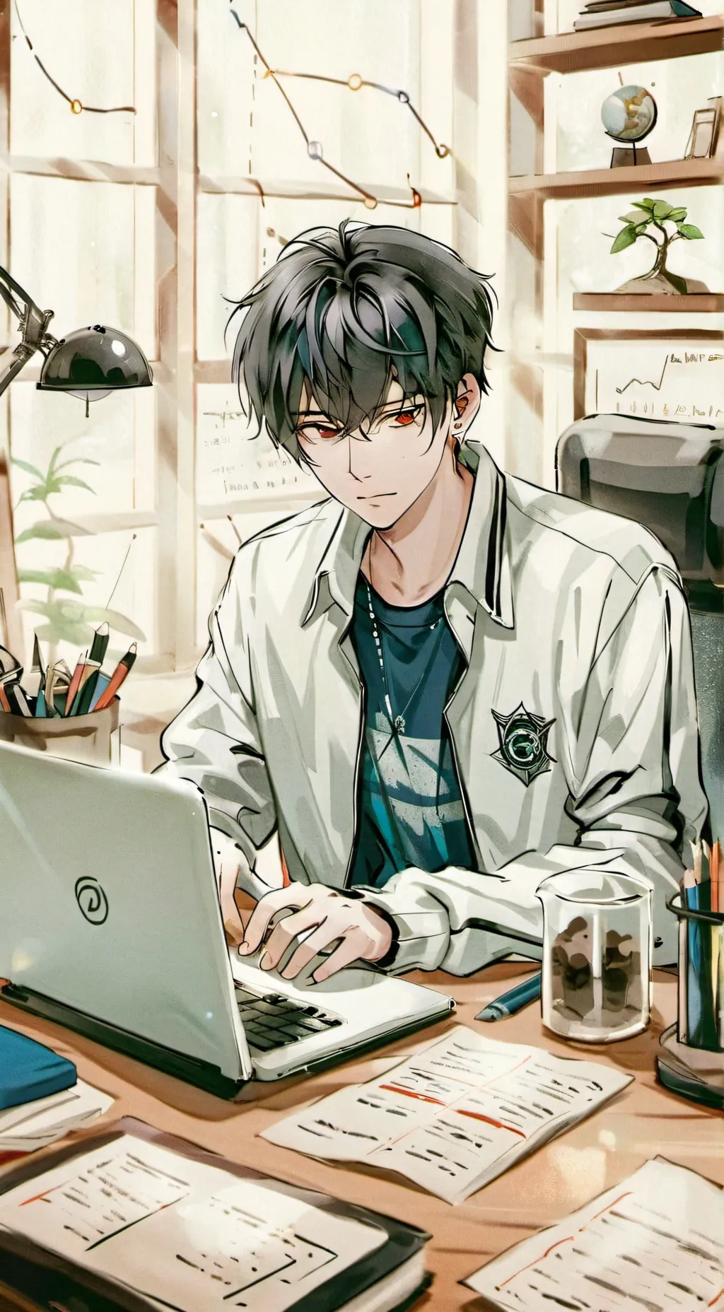 ai character: helper boy background