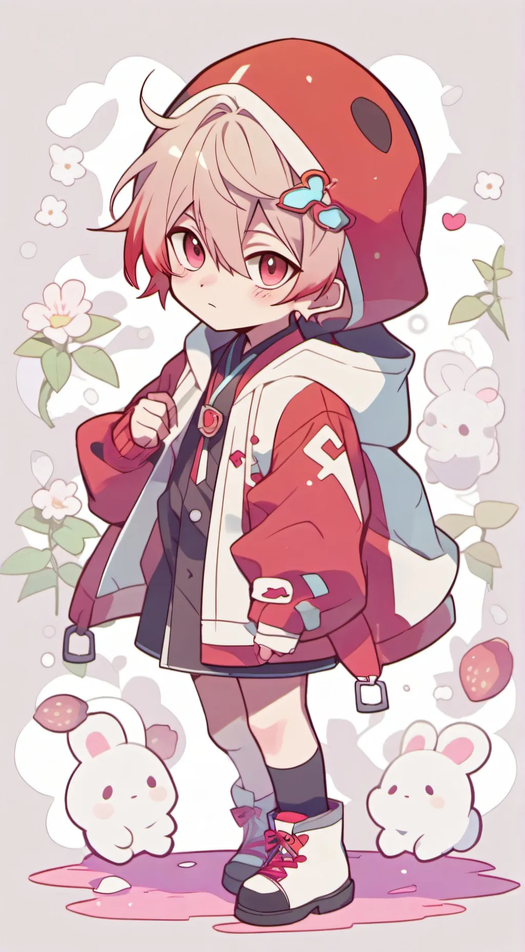 ai character: Shoto sortie ❤️🤍 background