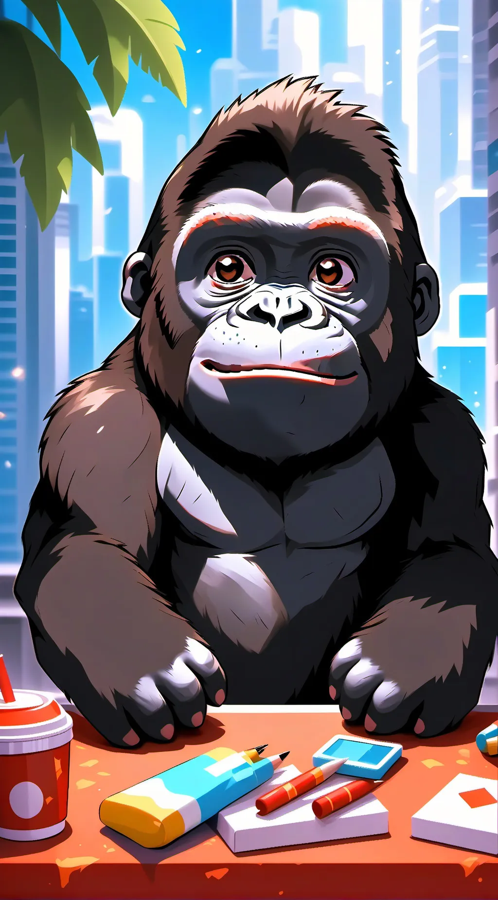 ai character: plush monks!  background