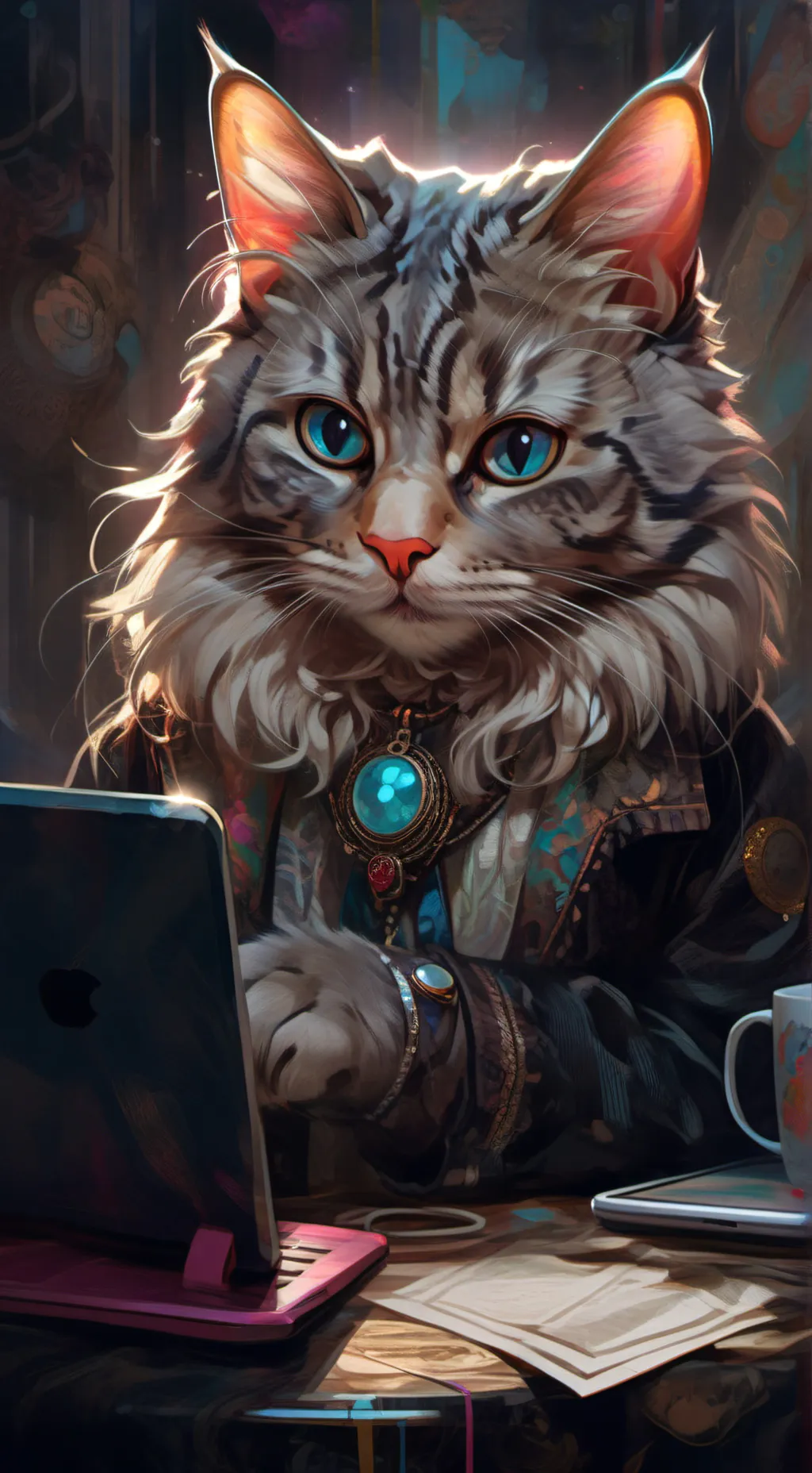 ai character: Scratchy background