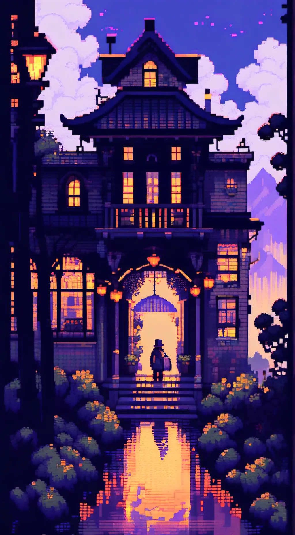 ai character: CH haunted house😃✨ background