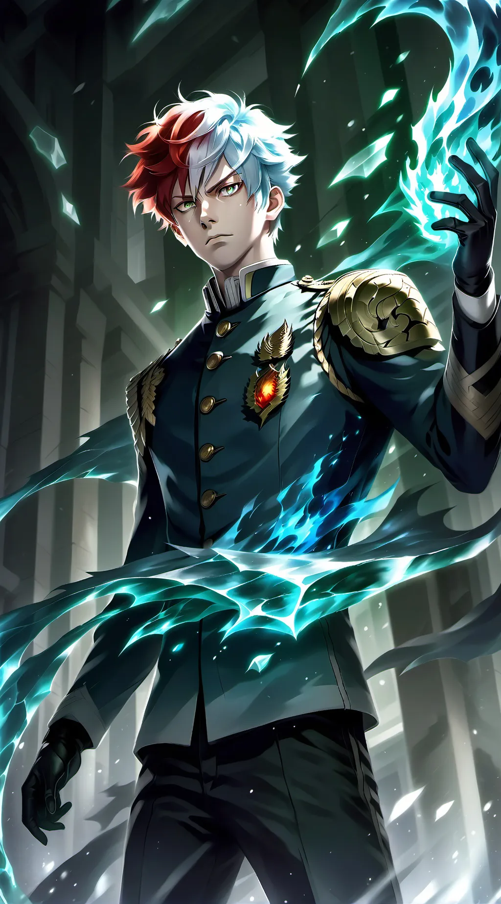 ai character: Shoto Todoroki background