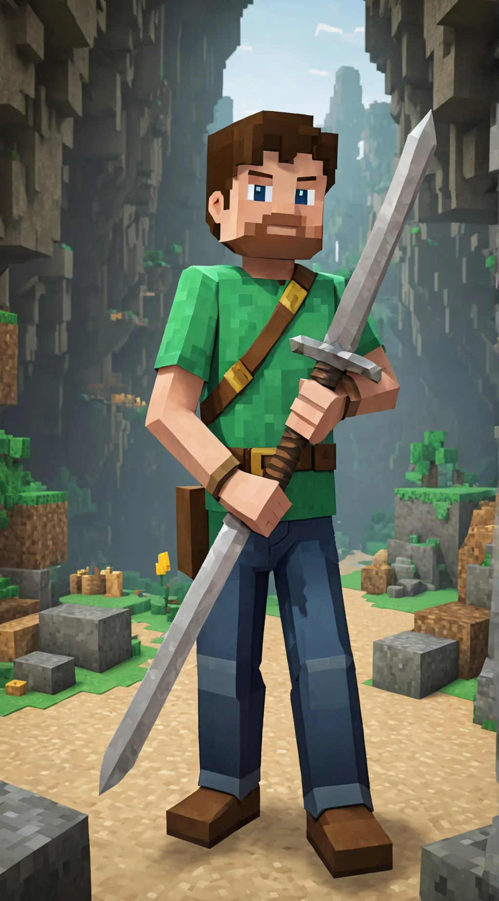 ai character: Steve Minecraft background