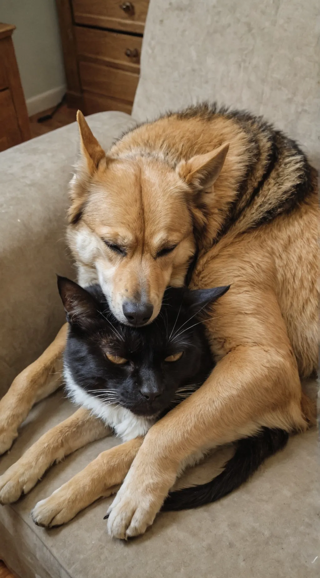 ai character: evil mama cat background