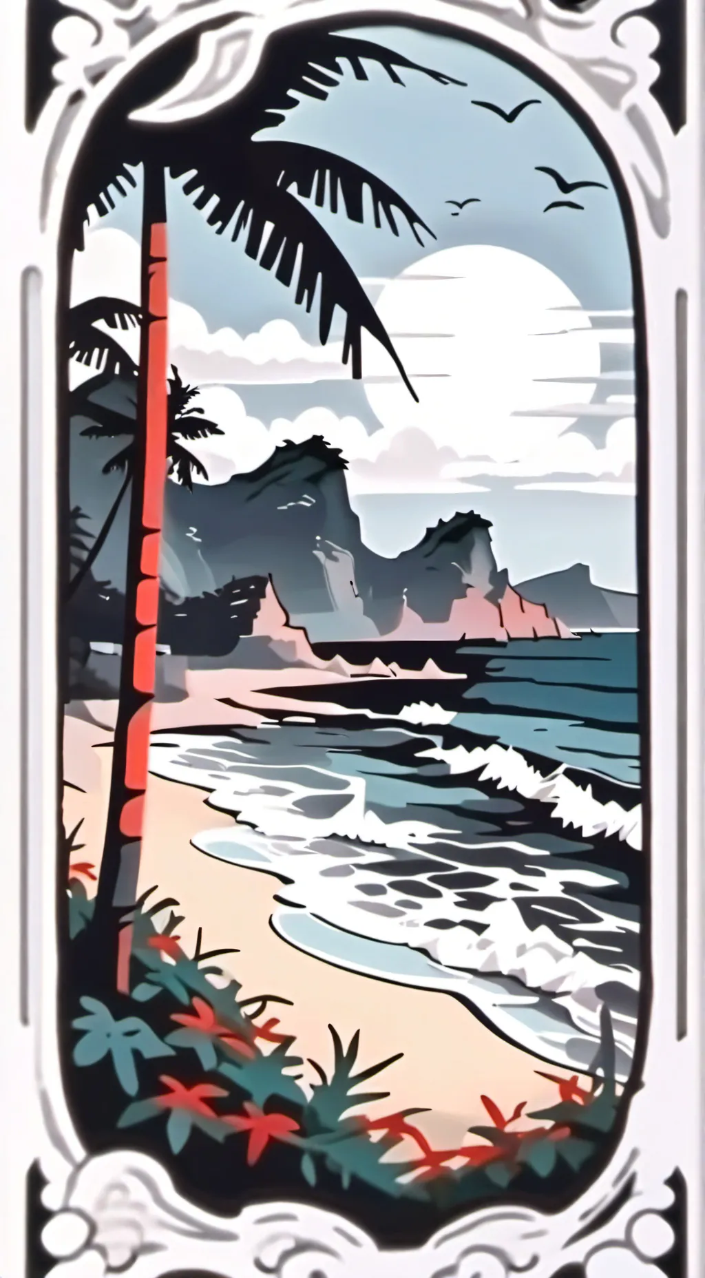 ai character: JJK beach 🏖️  background