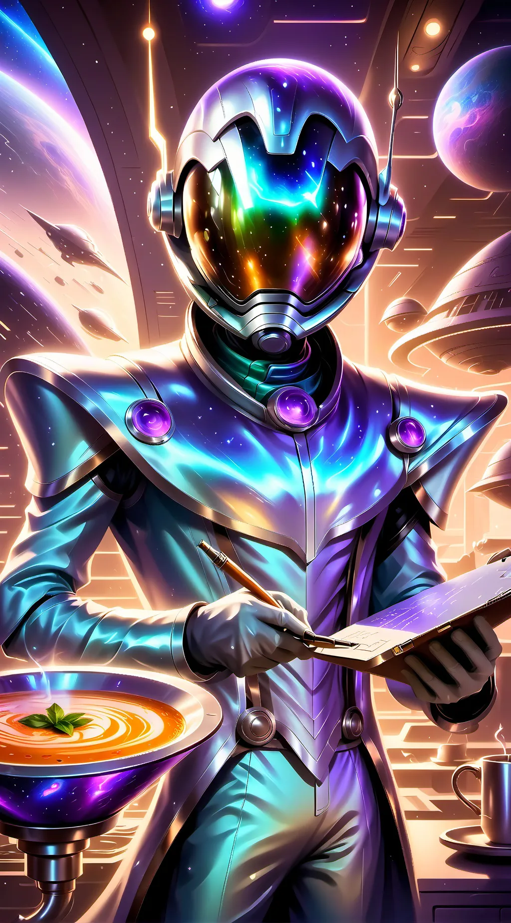 ai character: The Cosmic Coffee Connoisseur background